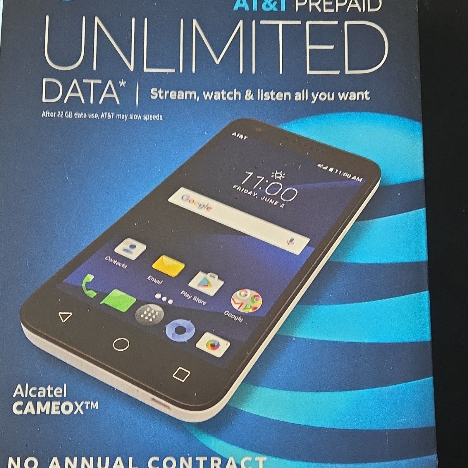 Alcatel Cameox AT&T Prepaid 16GB White 5in Android 7.0 LTE Smartphone