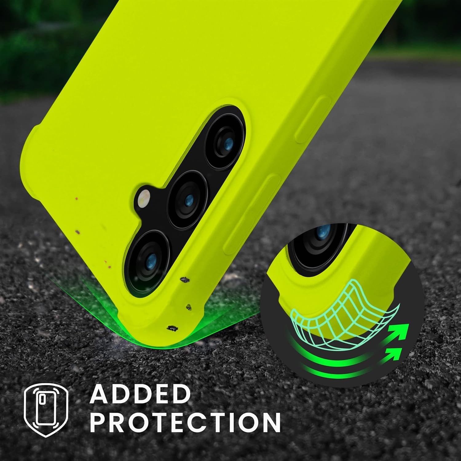 Neon Green Case for Samsung Galaxy S24 Plus 5G, Shockproof Bumper Protective Cov