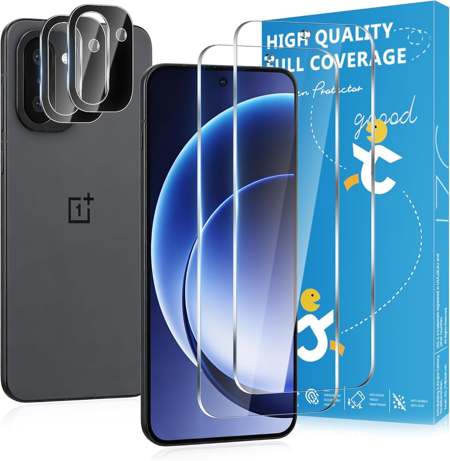 2+2 PCS Screen Protector & Camera Lens Protector for OnePlus 15R 6.83 Inch Case