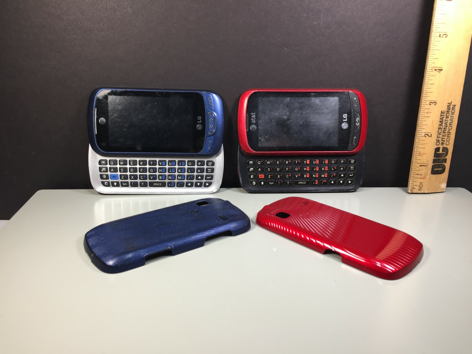 LG C410 + C395 Xpression 2 Blue QWERTY 3G Cellular Slider Phone Lot PARTS – READ