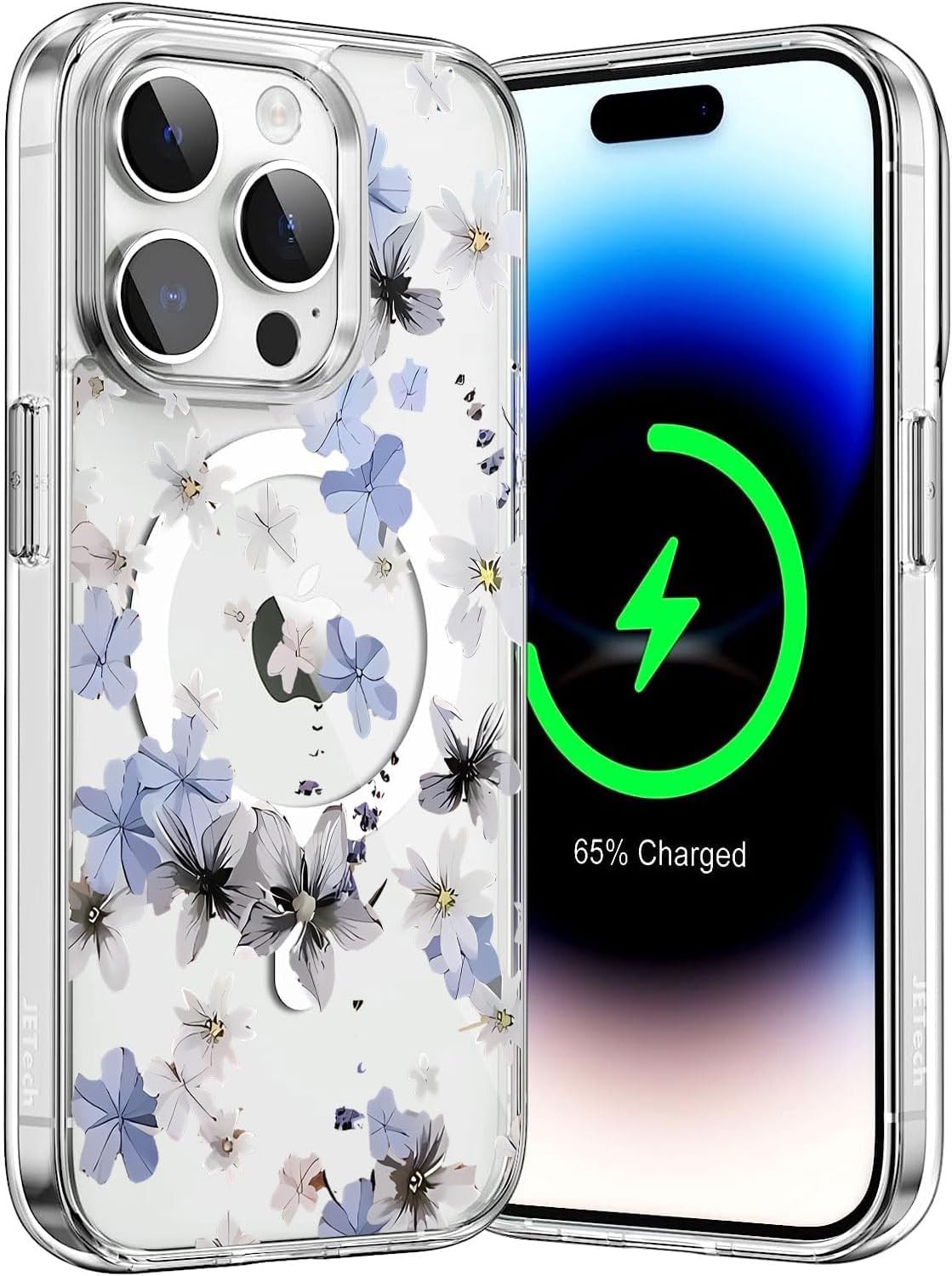 iPhone 14 Pro Max Case, Slim Floral Shockproof Protective Hard Cute PC+TPU Bumpe