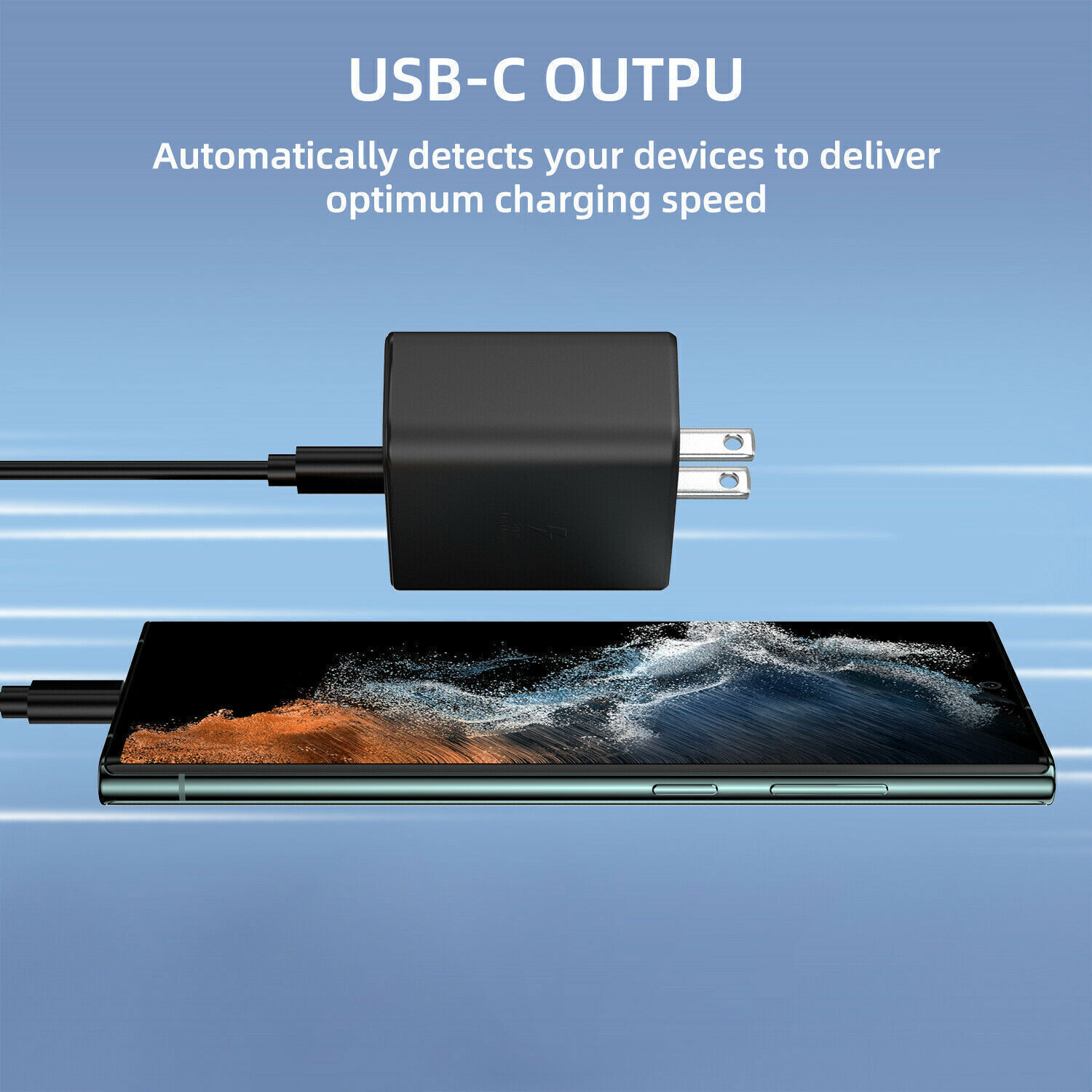 45W Super Fast Wall Charger Adapter + 6FT Cable For Samsung Galaxy S23 S22 S21 +