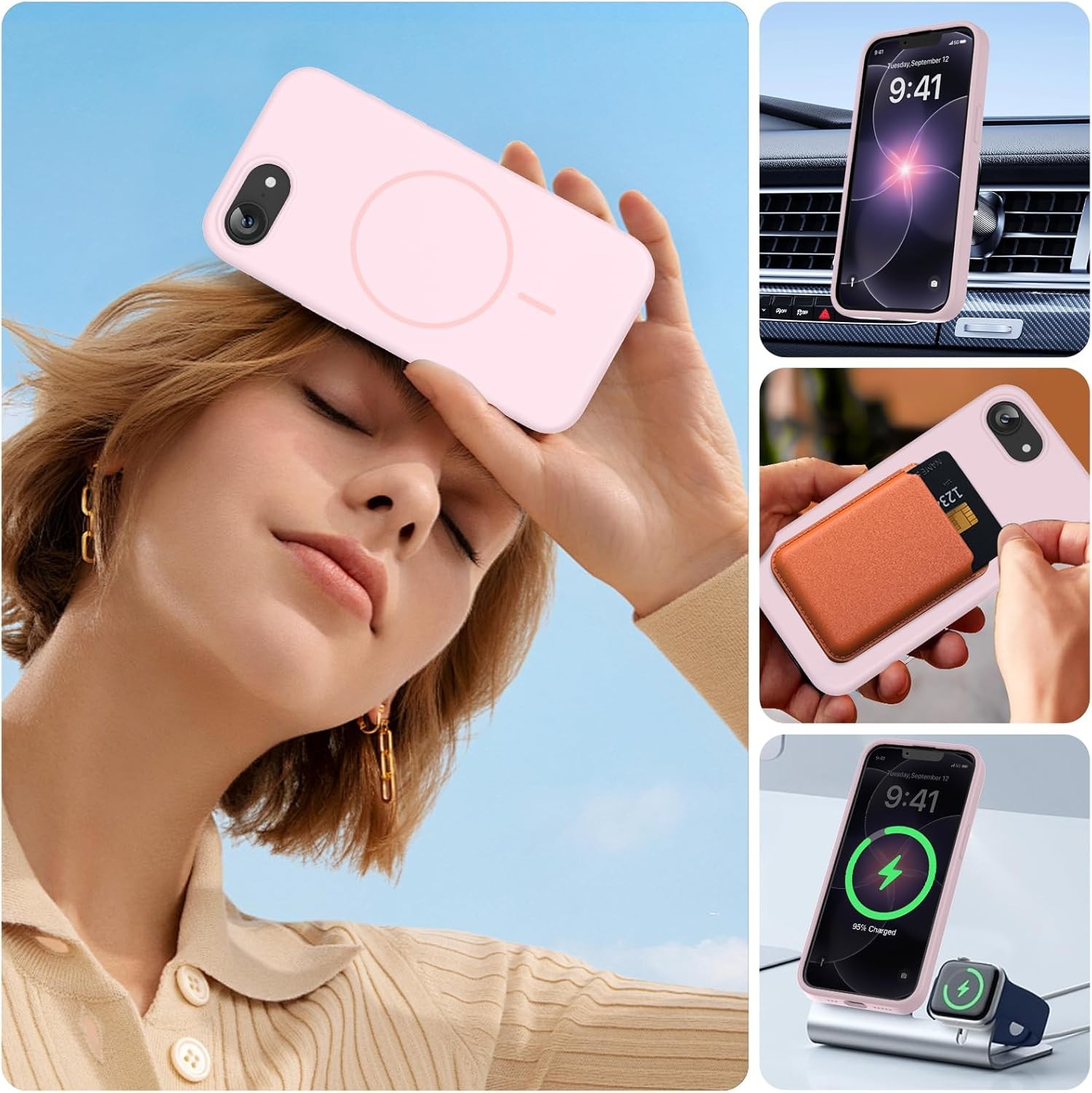 Magnetic for iPhone 17e Case & iPhone 16e Case, Soft Anti-Scratch Microfiber Lin