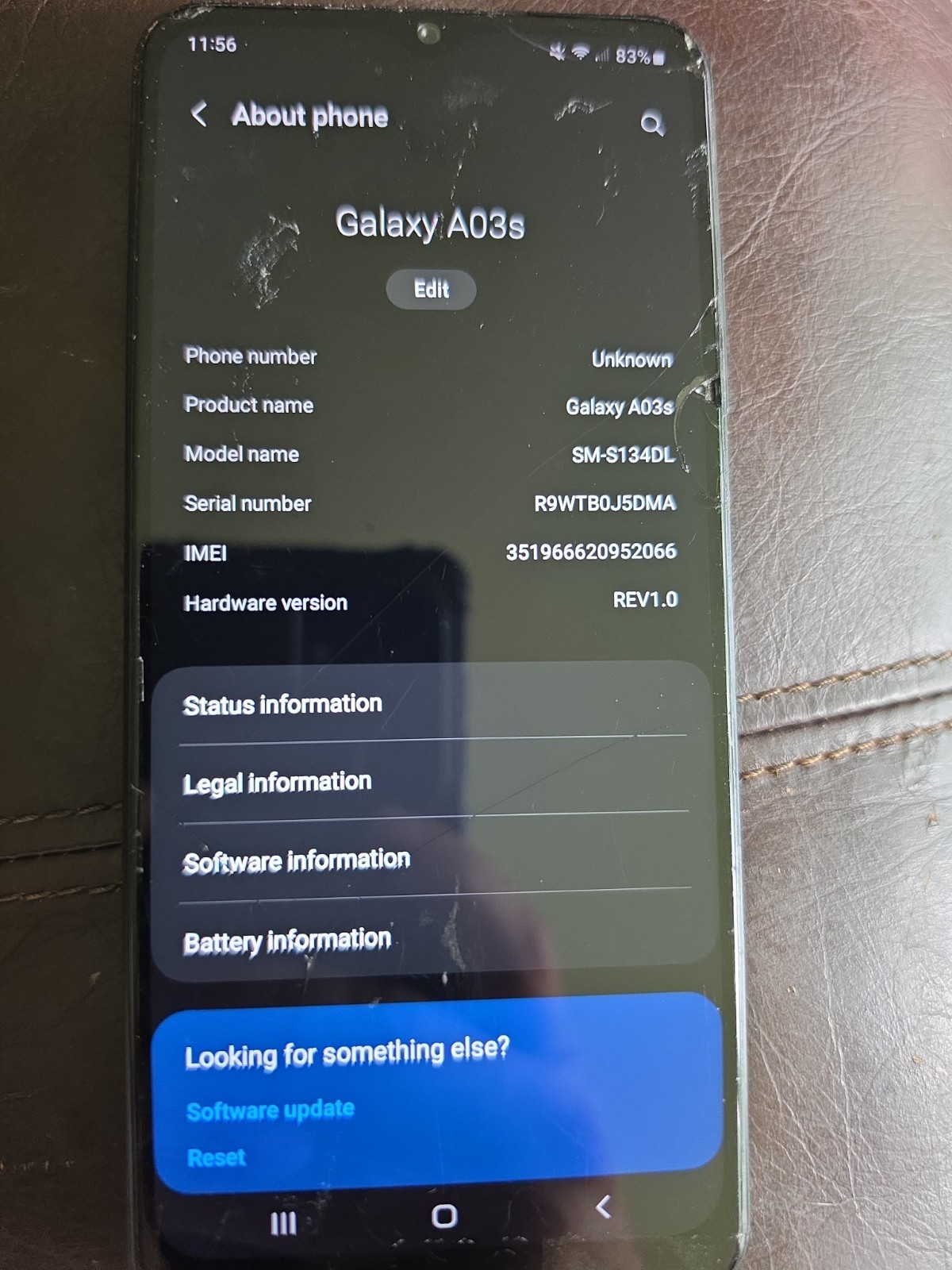 Samsung Galaxy A03s 32GB SM-A037U Black/Craked Screen
