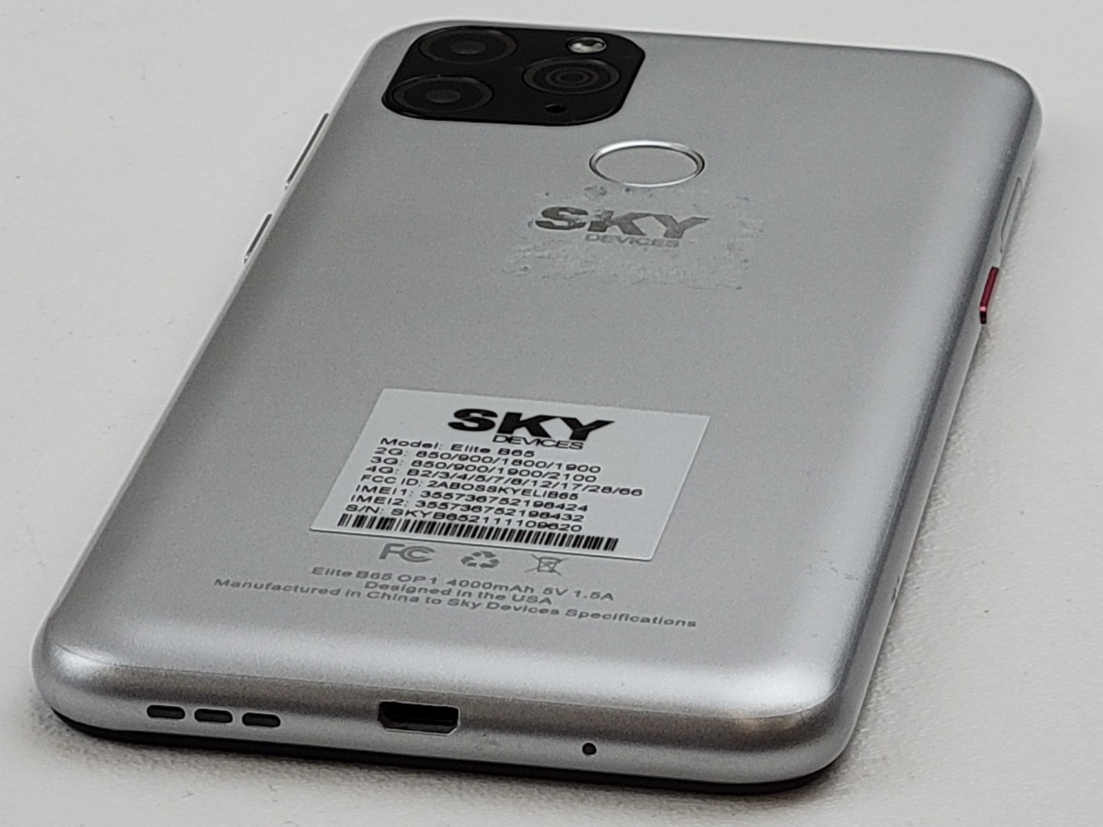 SKY Devices Elite B65 – 32GB – Silver (GSM Unlocked) Dual SIM Smartphone – H4745