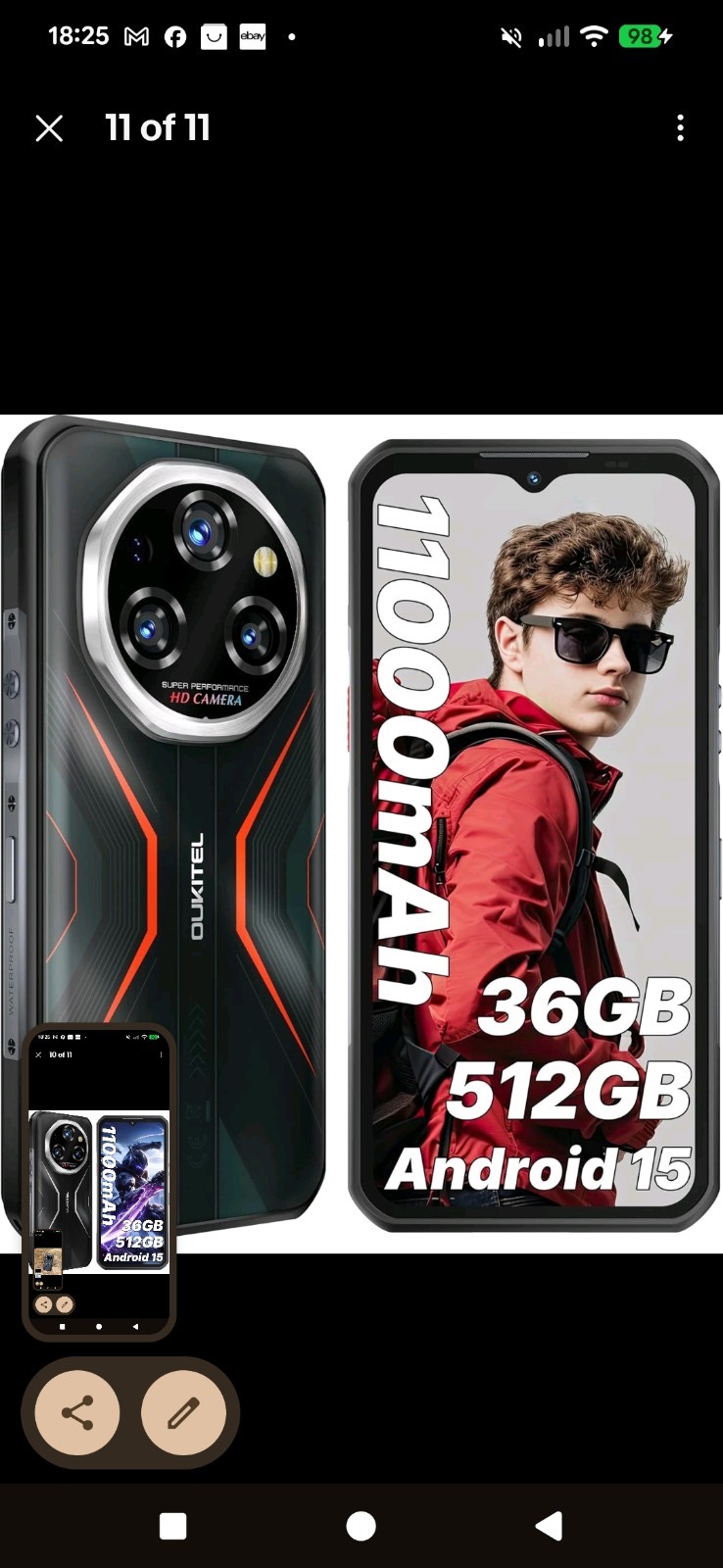 Title: OUKITEL WP55 Pro 5G Rugged Smartphone 512GB 16GB RAM 11000mAh Battery…
