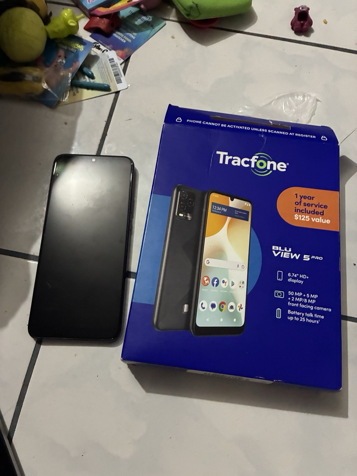 *WORKS -Tracfone Blu View Smartphones 64gb Black ANDROID With Box 6,74” Display