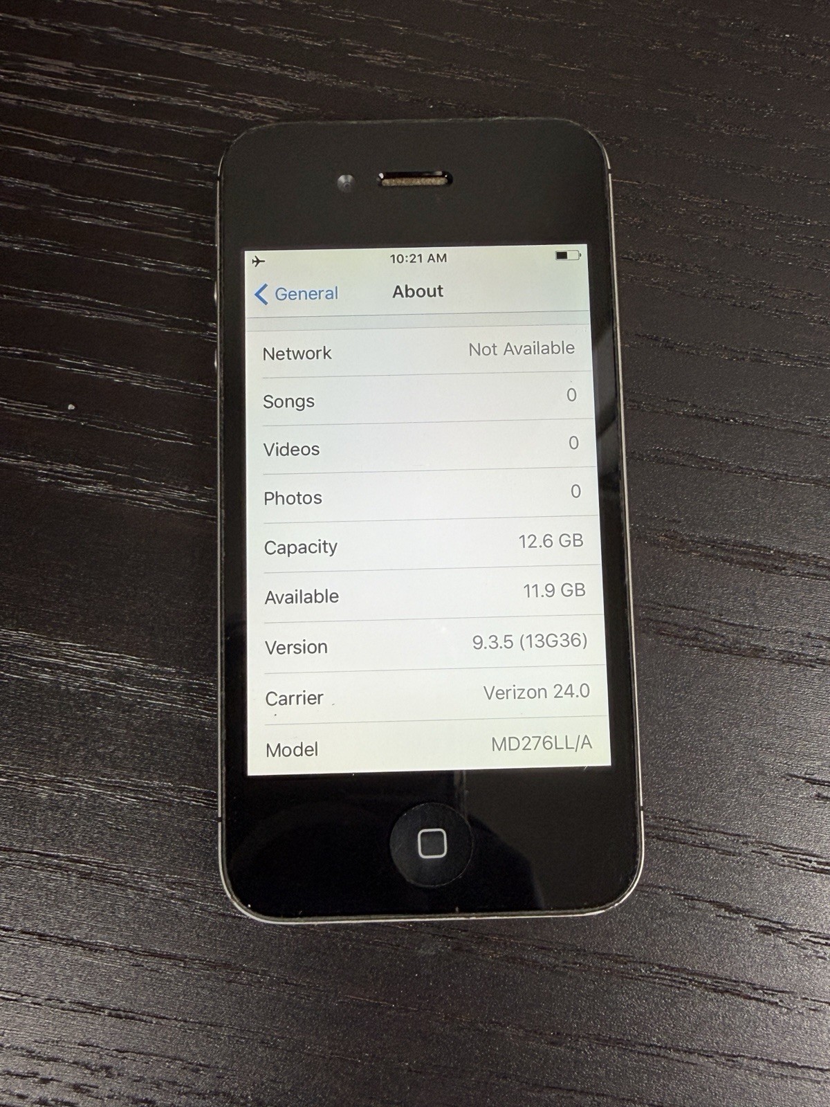 Apple iPhone 4s 16GB Black Verizon A1387 iOS 9.3.6 GRADE B FULLY FUNCTIONAL