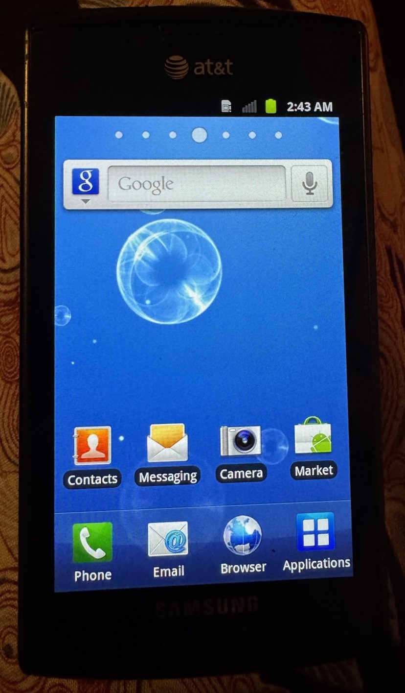 Samsung Galaxy Captivate SGH-I897 16gb (ATT) Black Fast Ship Very Good Used Work
