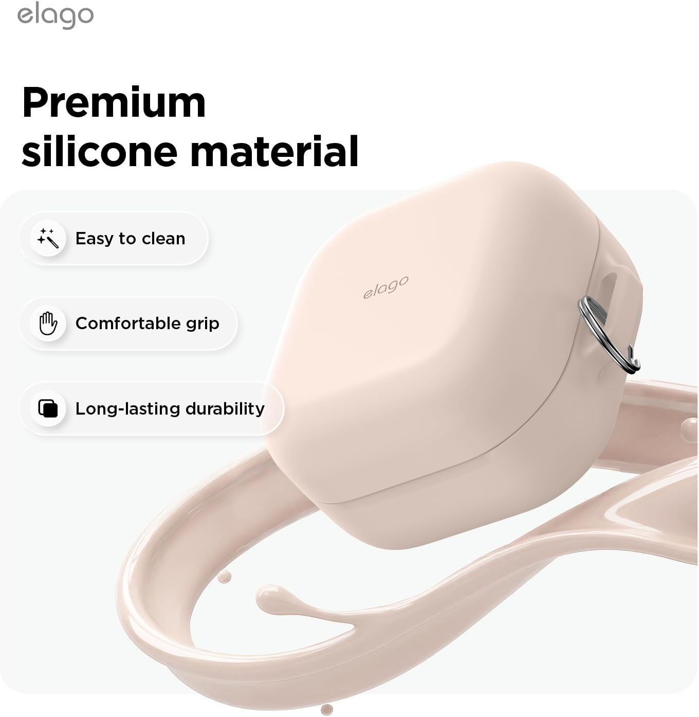 Premium Silicone Cover Case for Samsung Galaxy Buds 4 Pro & Galaxy Buds 4, Sand