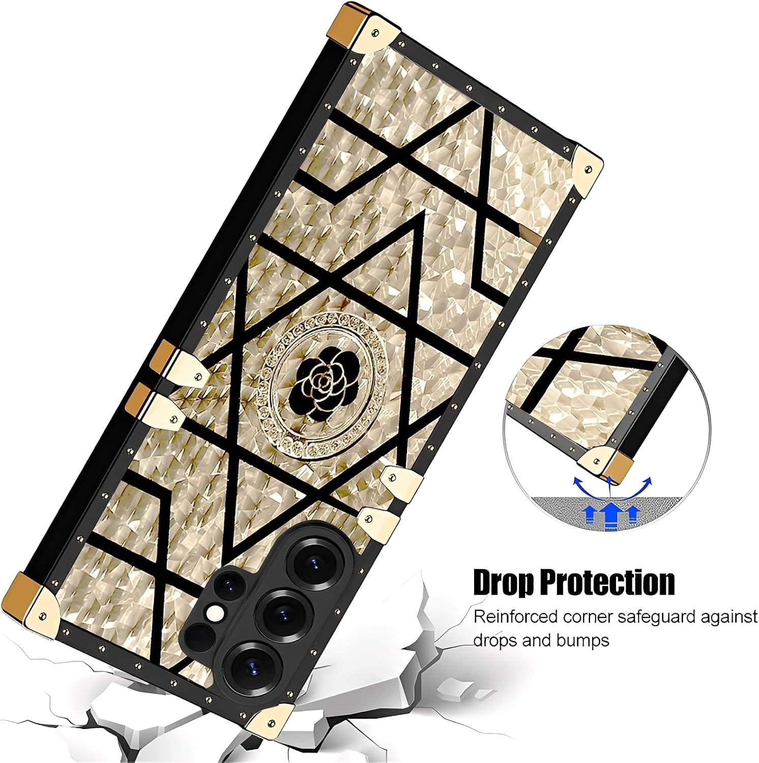 Samsung Galaxy S26 Ultra Case for Women with Diamond Ring Kickstand, Luxury Desi
