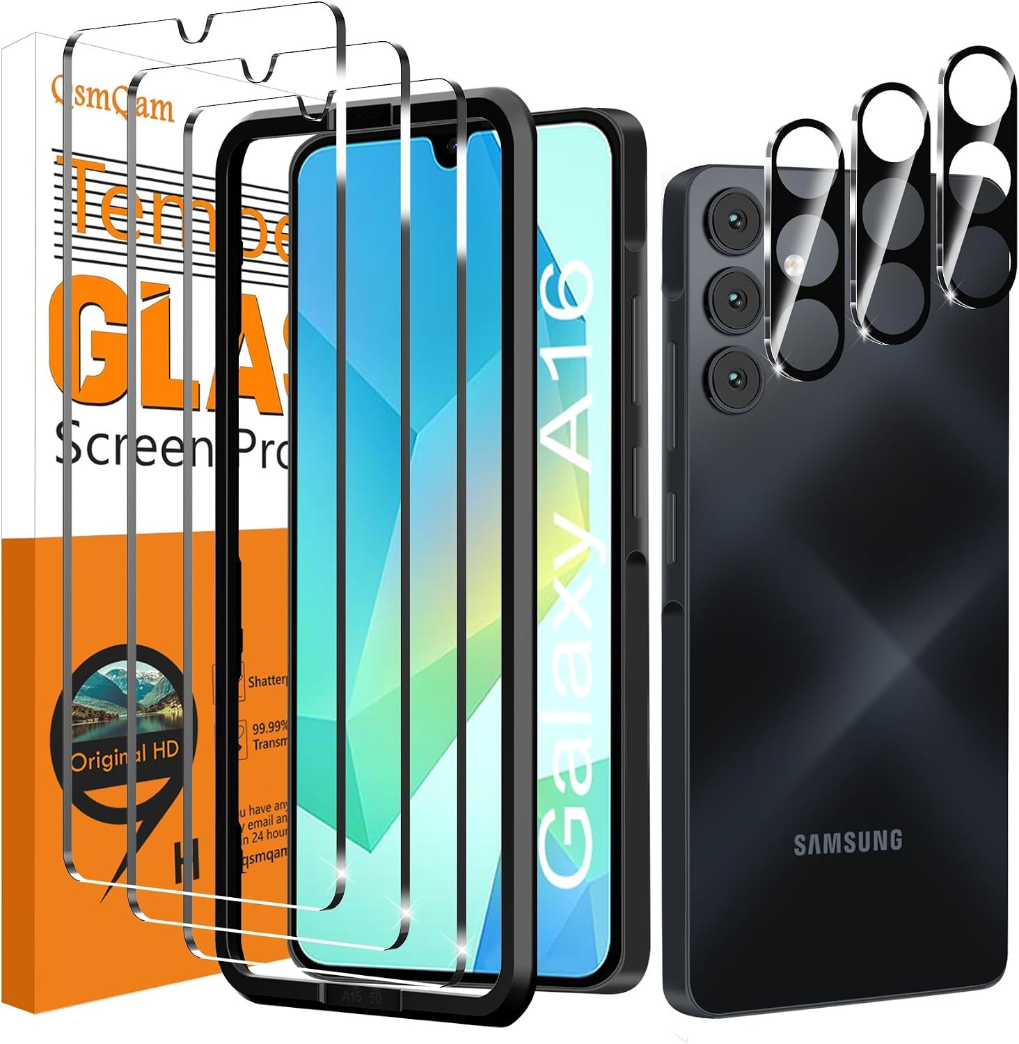 [3+3 PCS] Screen Protector & Camera Lens Protector for Samsung Galaxy A16 4G/5G