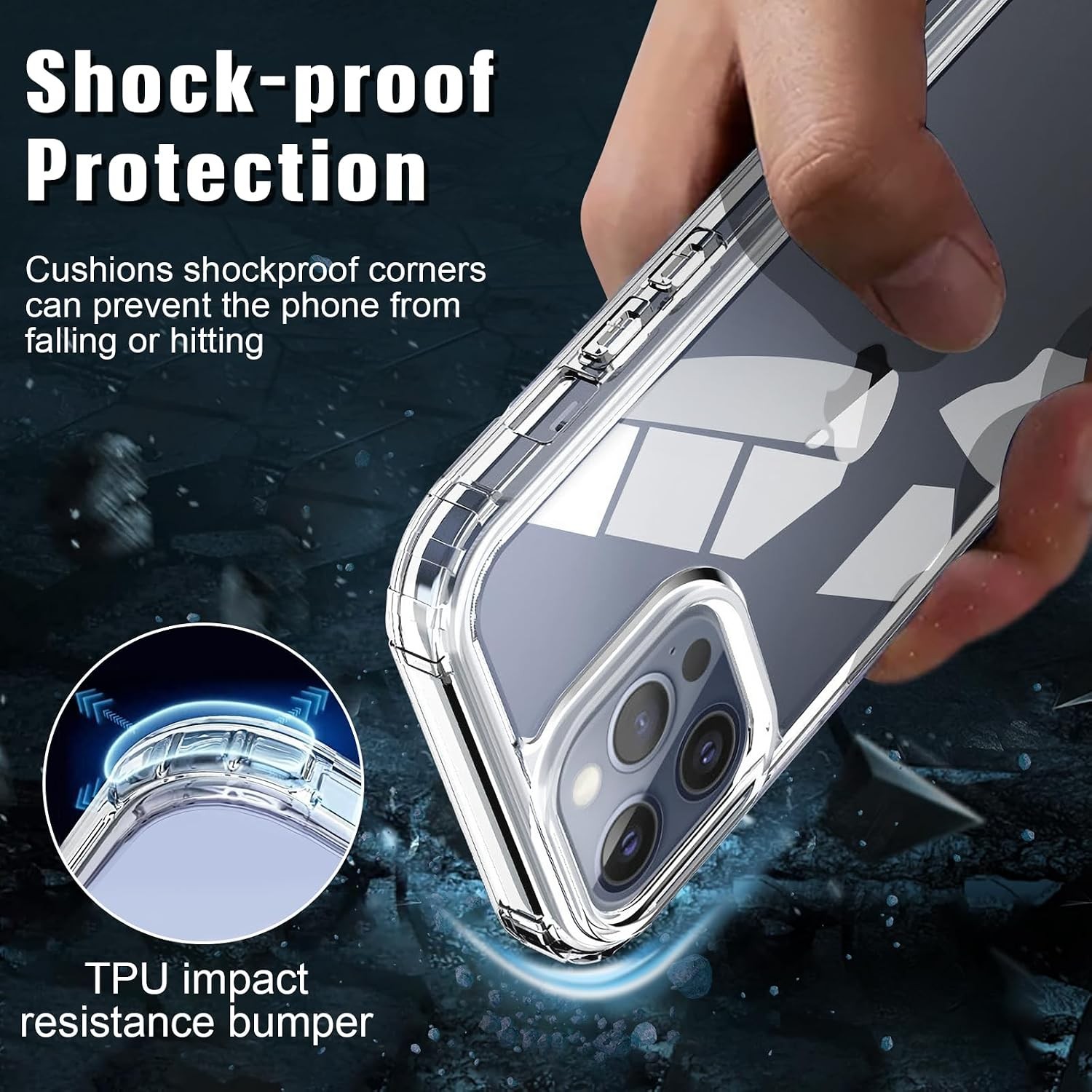 [2+2 PCS] Clear Case & Screen Protectors for iPhone 15 6.1 Inch Tempered Glass