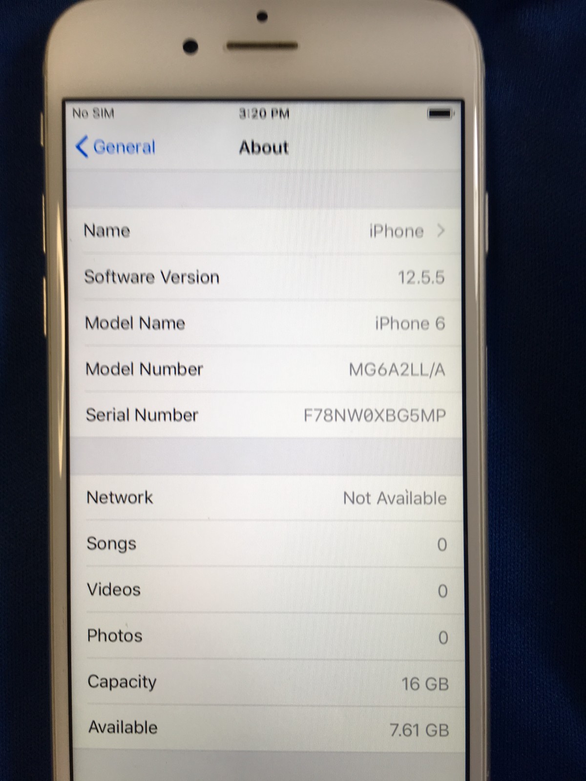 Apple iPhone 6 16GB Fully Unlocked Model A1549 Silver (r4m)