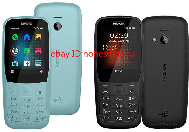 Nokia 220 4G FM radio Bluetooth 0.3MP 24MB 16MB RAM Unlocked cell Phone Dual SIM