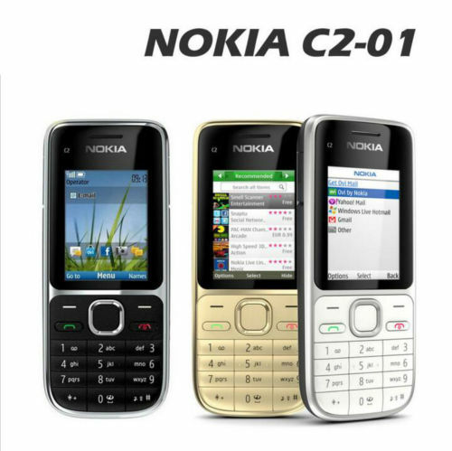 Nokia C Series C2-01 Black Gold Unlocked Hebrew English Keyboard Bar Phone