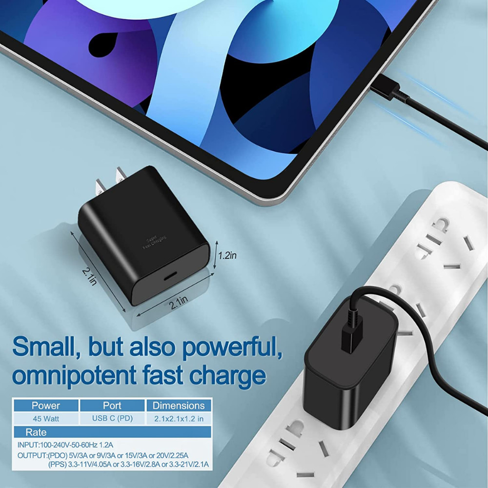 45W Super Fast Wall Adapter 6FT Charger Cable Type c For Samsung Galaxy S23 S22