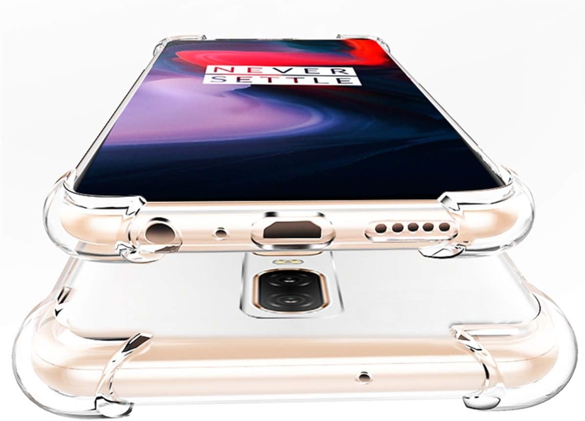 OnePlus 6 Case, Crystal Clear Soft TPU Shock Absorption Bumper Slim Thin Cover