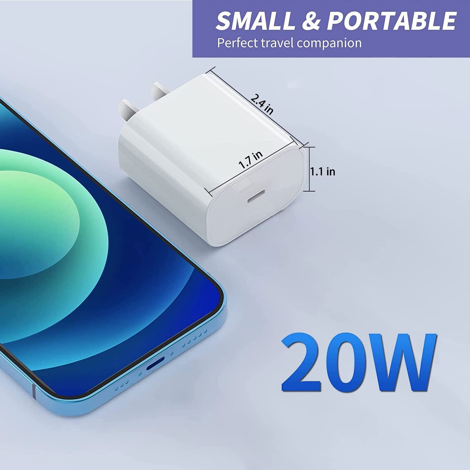 Super Fast Charger 20w Type USB-C Wall Adapter 3FT Cable For iPhone 14 13 12 11X