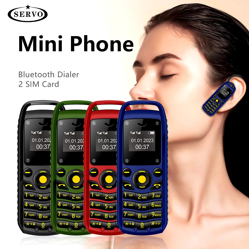B25 Button Mini Mobile Phone 2 SIM Standby Bluetooth Dialing Surround Wear Black