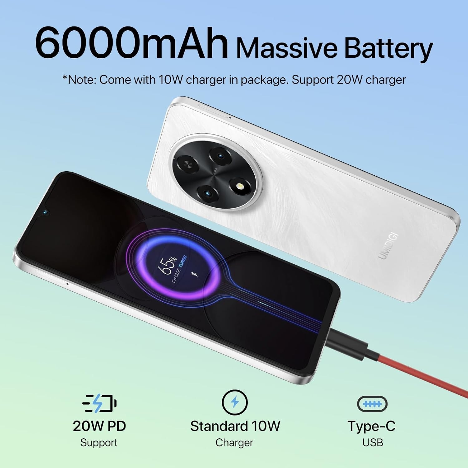 UMIDIGI G100A 4GB 128GB 6.9″ Dual SIM 6000mAh Android 14 Unlocked Smartphone