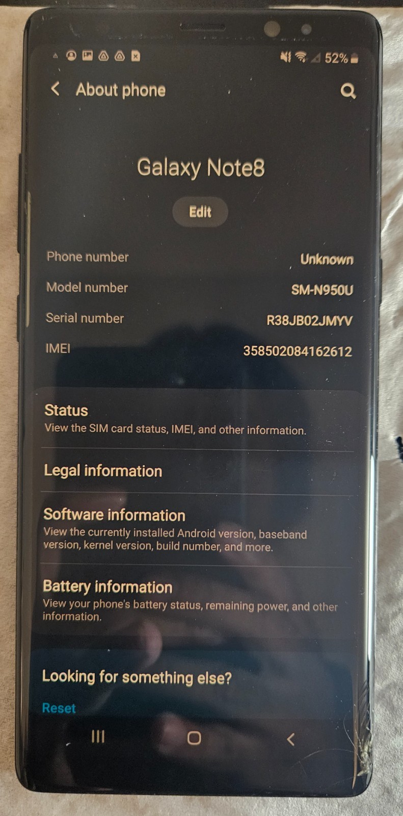 Samsung Galaxy Note8 64GB Black Network Unlocked fully functional￼