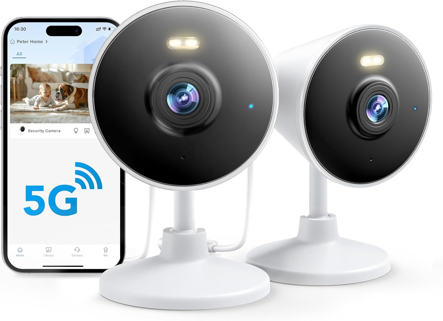 [5G & 2.4G] Indoor/Outdoor Security Camera for Home, Baby/Elder/Dog/Pet Camera