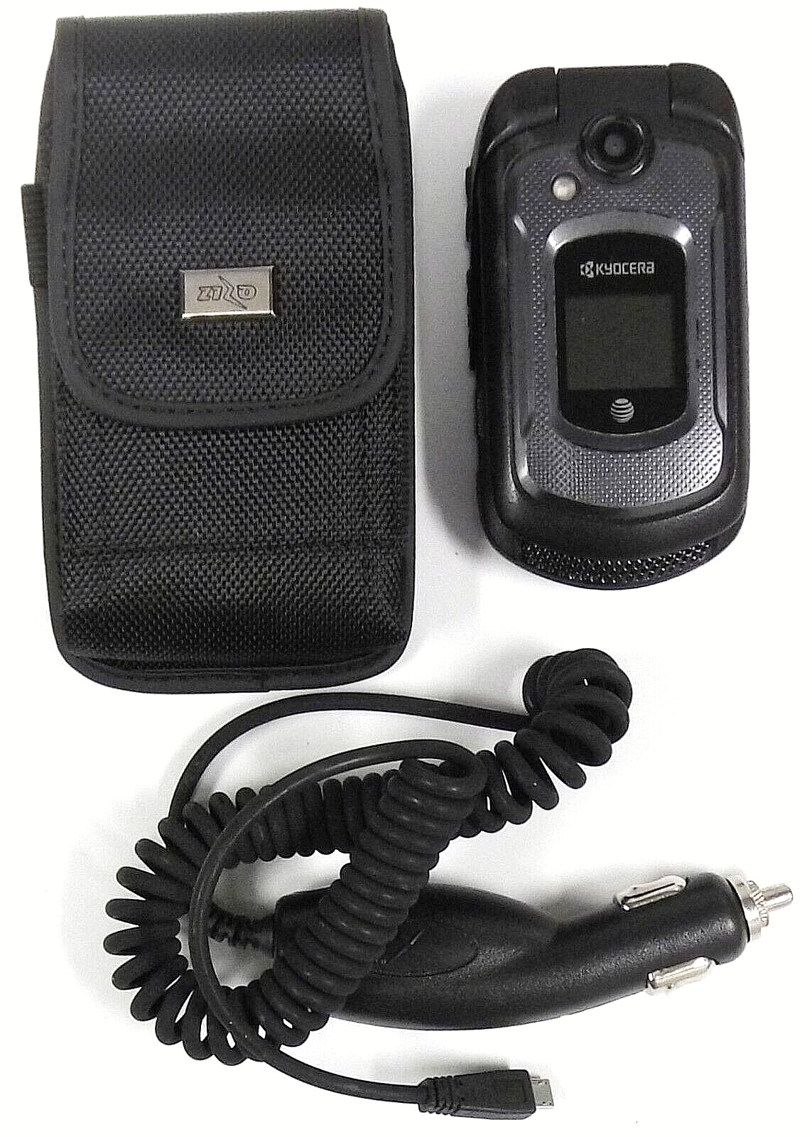 Kyocera DuraXE E4710 – Black and Gray ( AT&T ) 4G LTE Flip Smartphone – Bundled