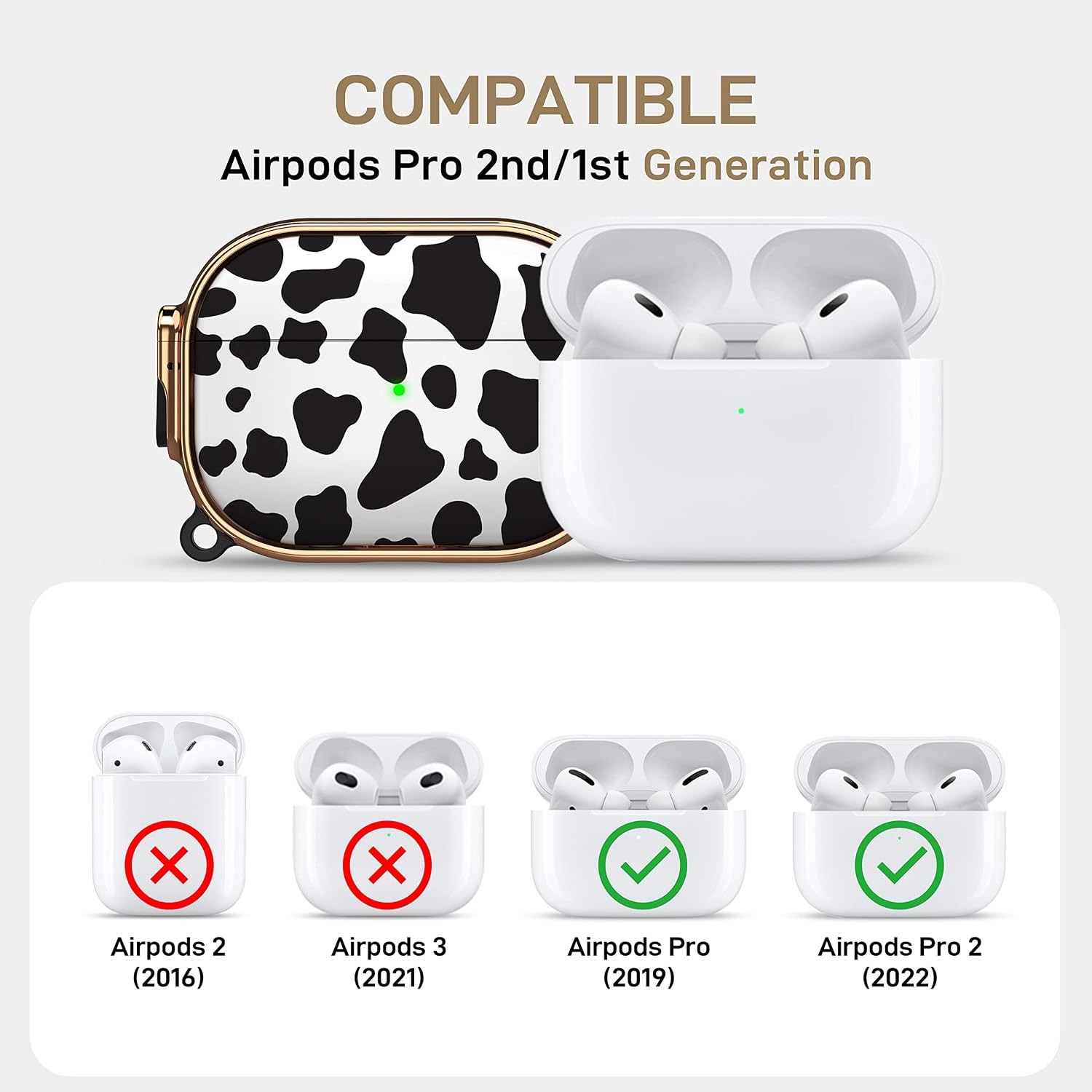 Cute AirPods Pro 2 Case Lock Protective Hard AirPod Pro Cover for Women Men