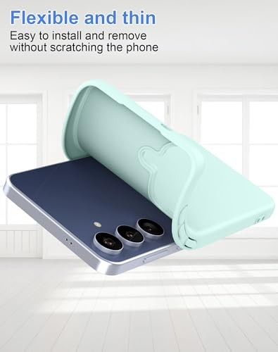 Silicone Case for Samsung Galaxy S25 FE 2025 (Light Cyan) Shockproof Microfiber