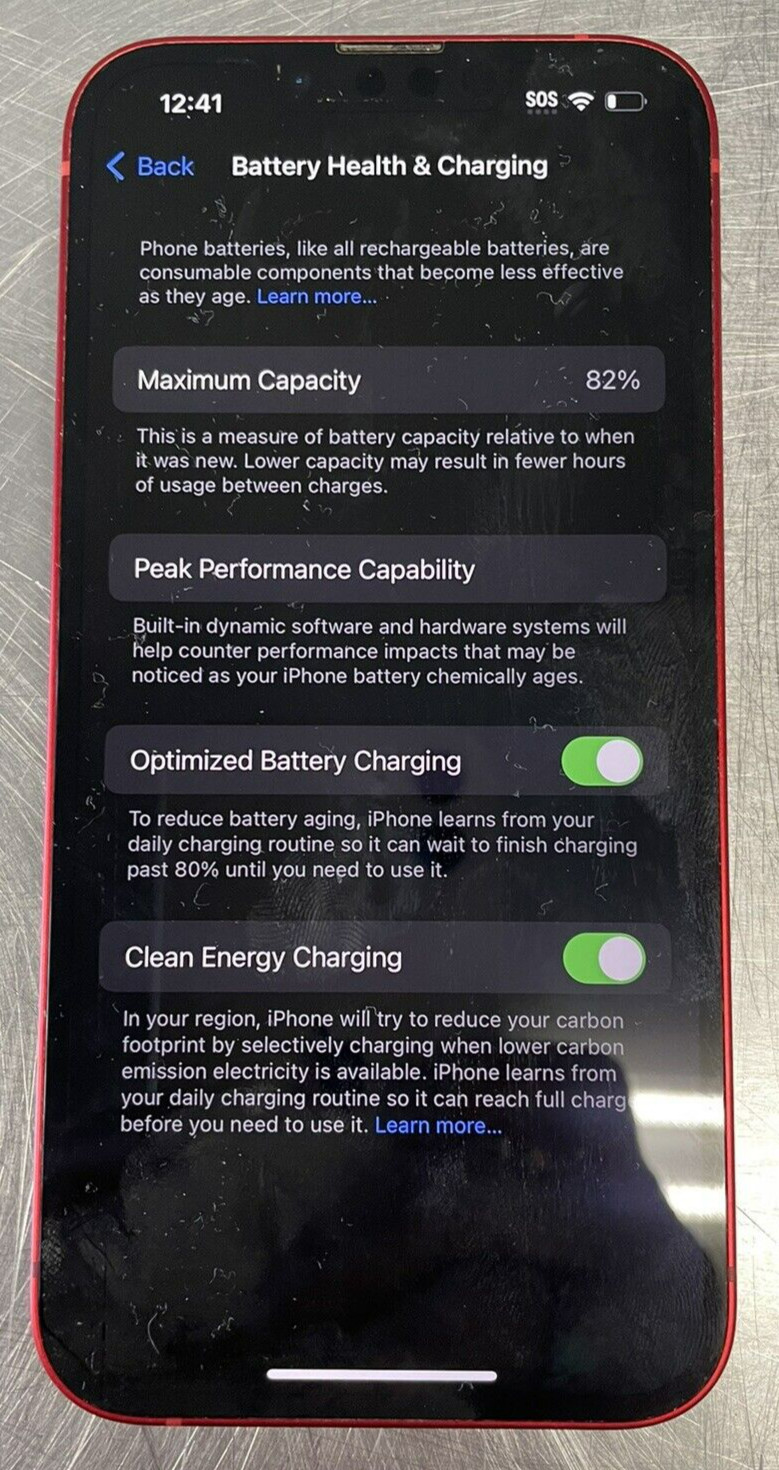 iPhone 13 Pro Max 128GB Product RED (AT&T Cricket Wireless SIM LOCK), SEE NOTES