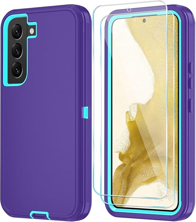 Phone Case for Samsung Galaxy S22 Plus with HD Screen Protector, Heavy Duty Shoc