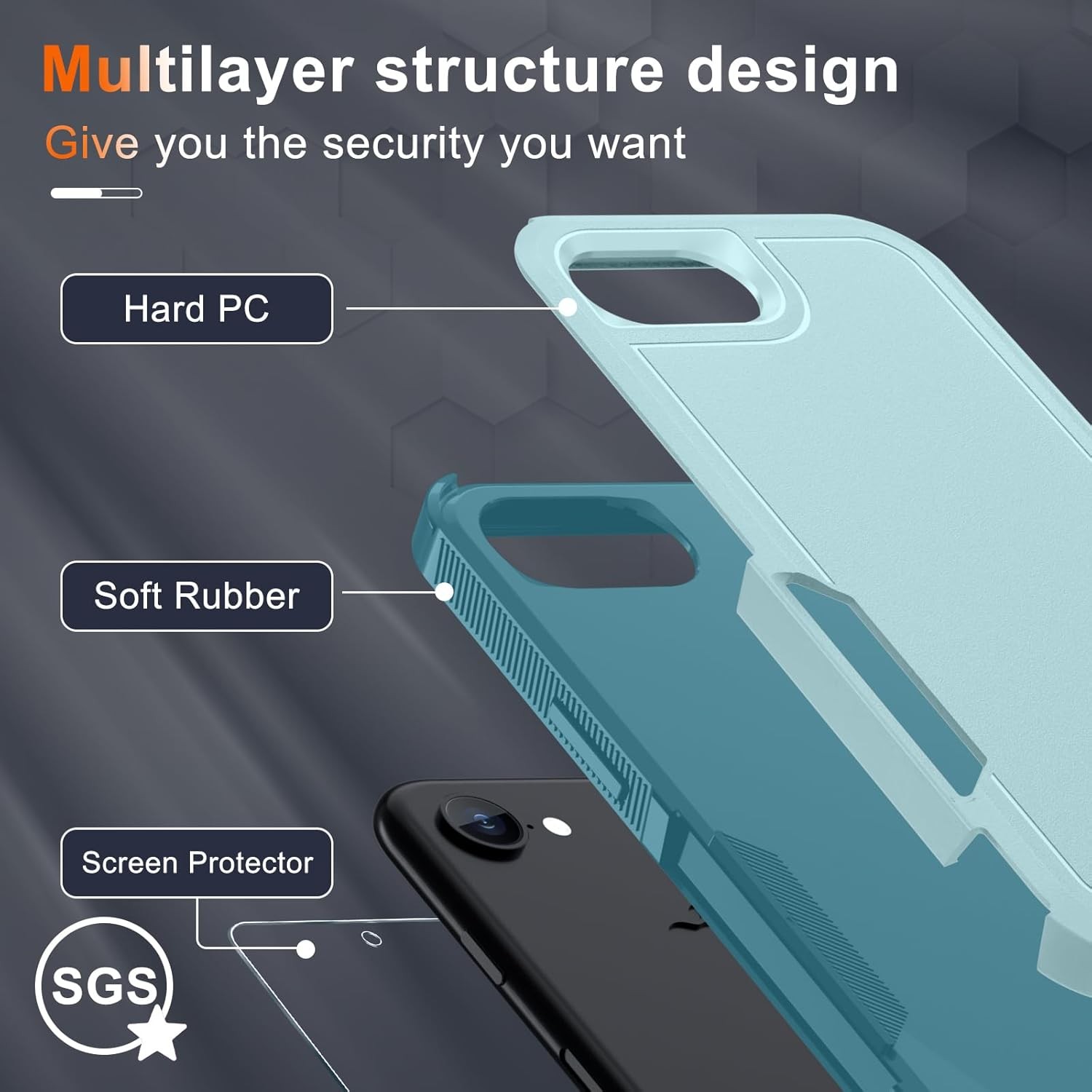 iPhone 16e Case & iPhone 17e Case, Military Grade Heavy Duty Shockproof Cover Mi