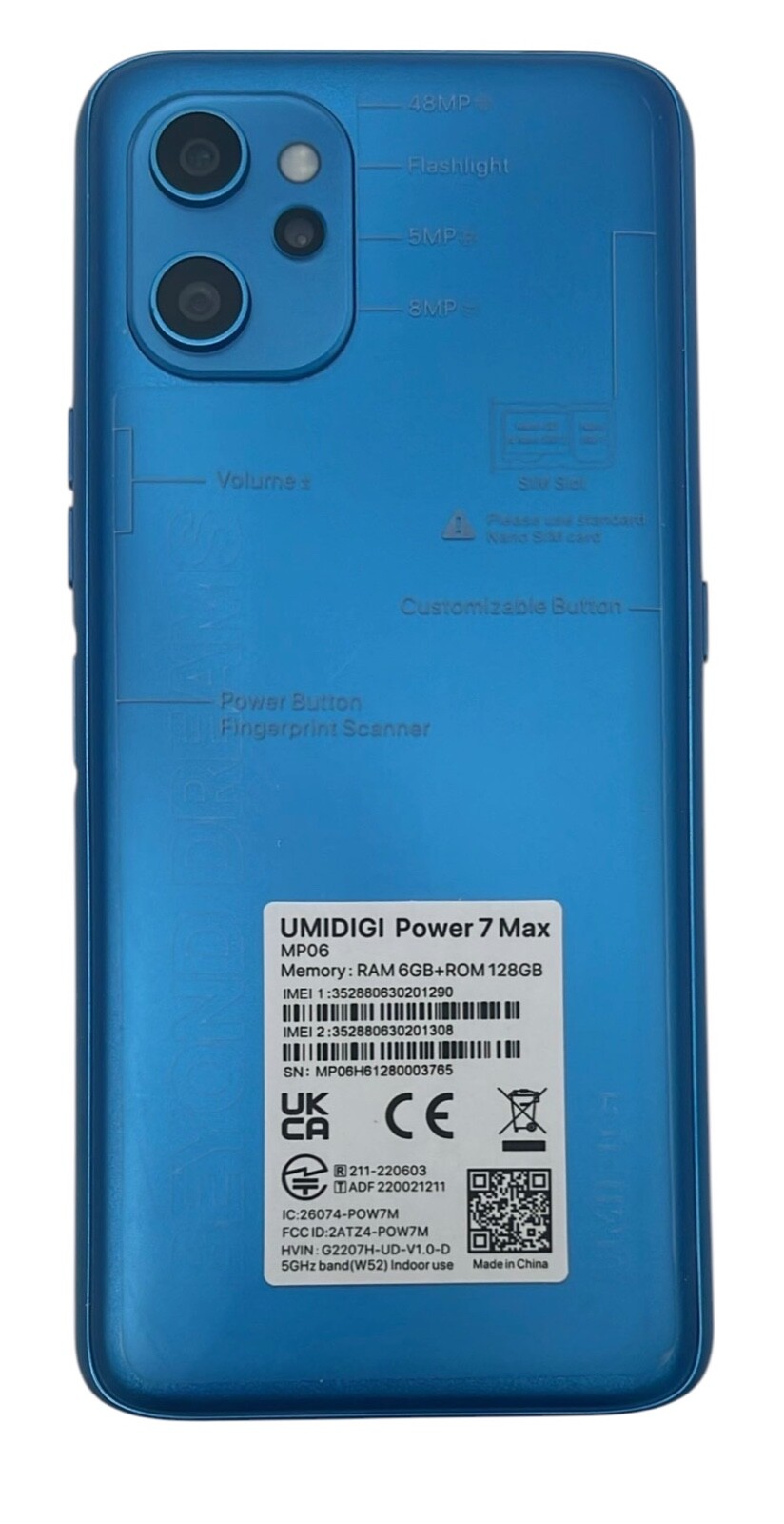 UMIDIGI Power 7 Max Smartphone 6150mAh 6.7″ 6GB + 128GB Global Unlock – Open Box