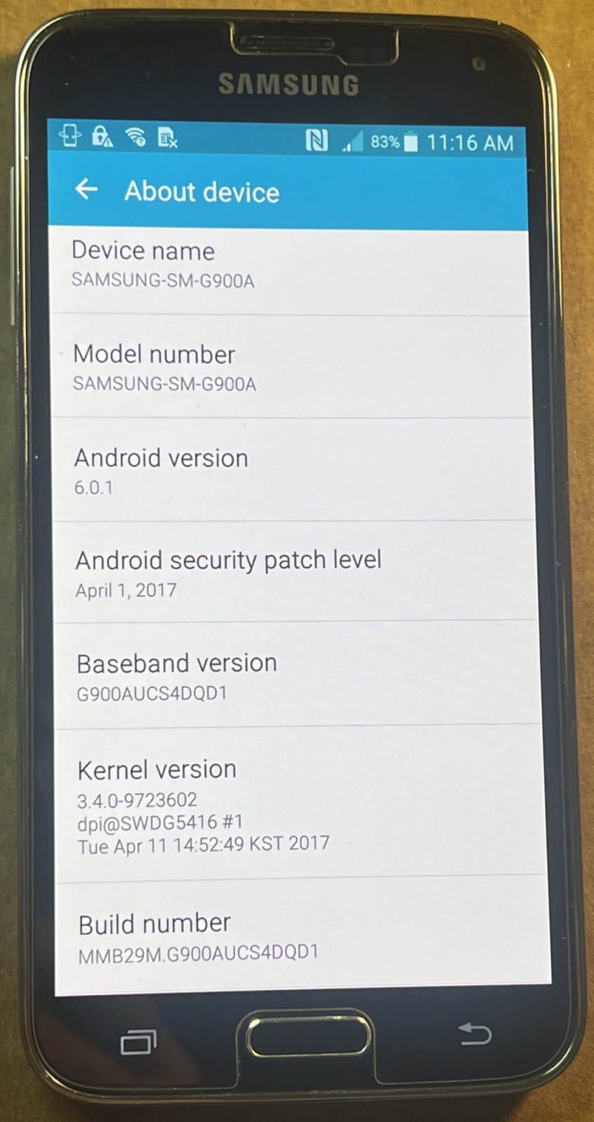 Samsung Galaxy S5, SM-G900A, Black, 16GB, AT&T, Android, Reset, Tested, 👀 Info