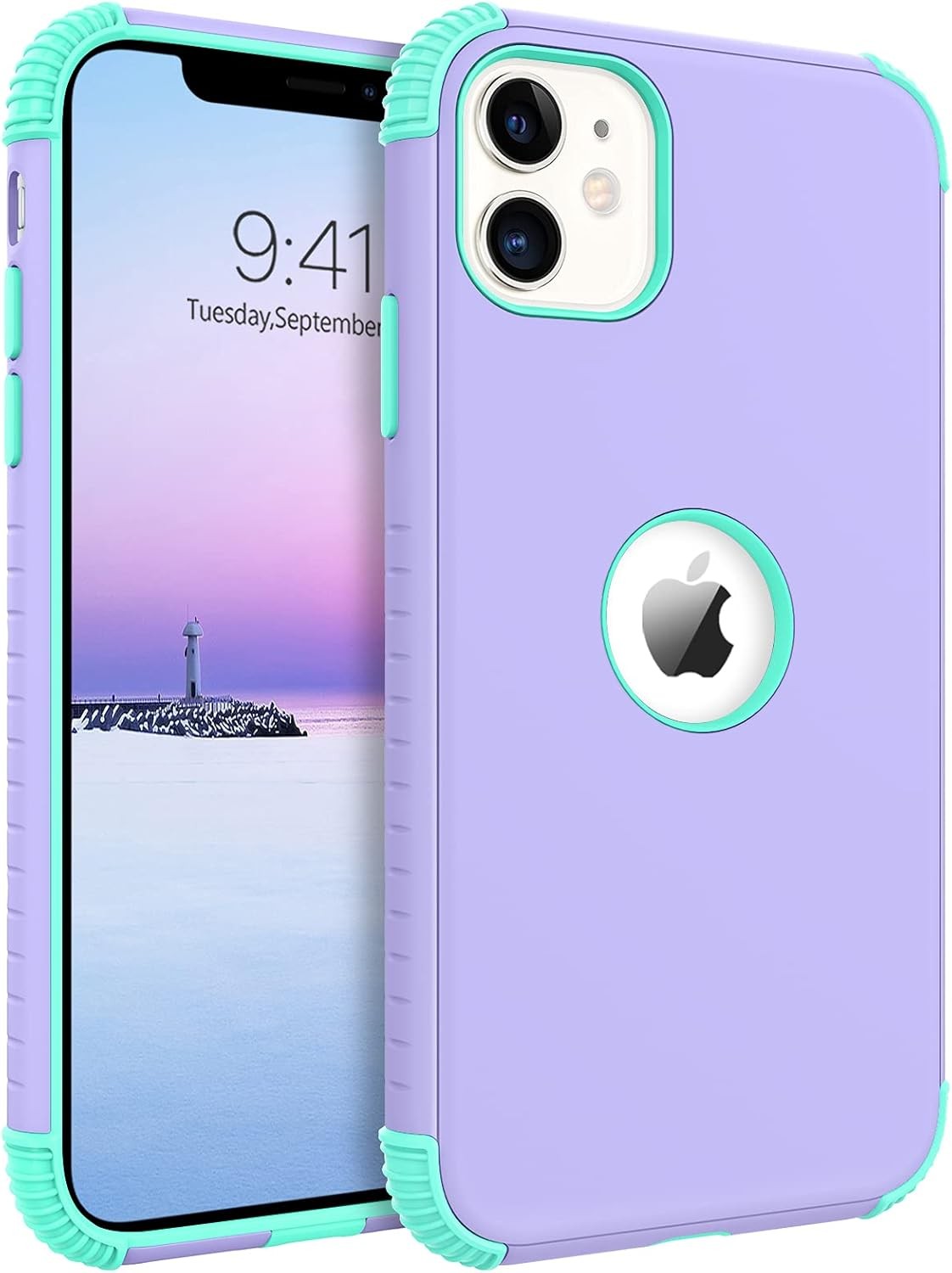 iPhone 11 Phone Case, Heavy Duty 2 in 1 Full Body Rugged Shockproof Protection
