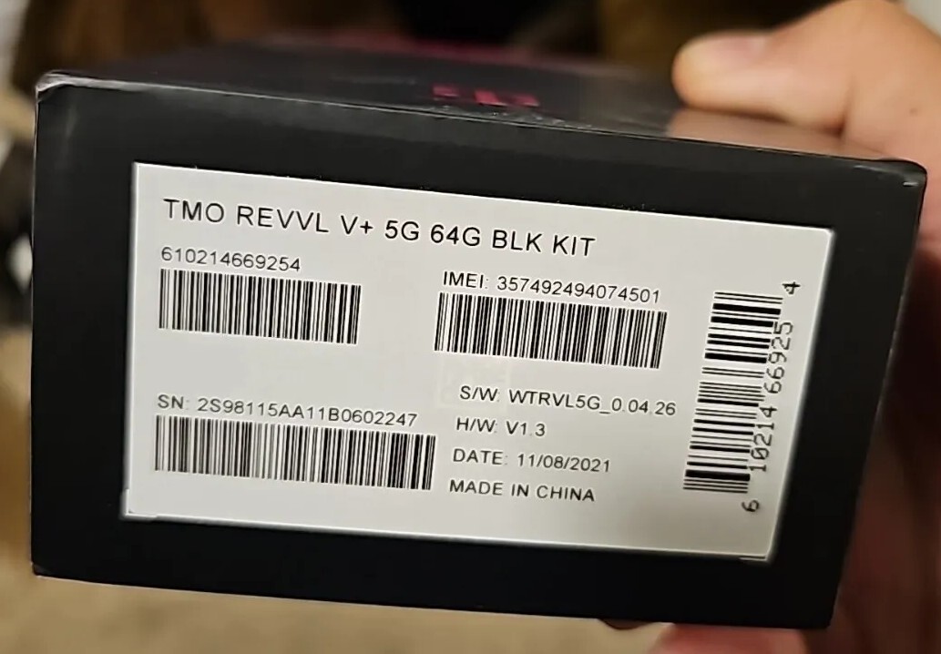 T-Mobile REVVL V+ 5G – 64GB – Nebula Black (T-Mobile) ONLY