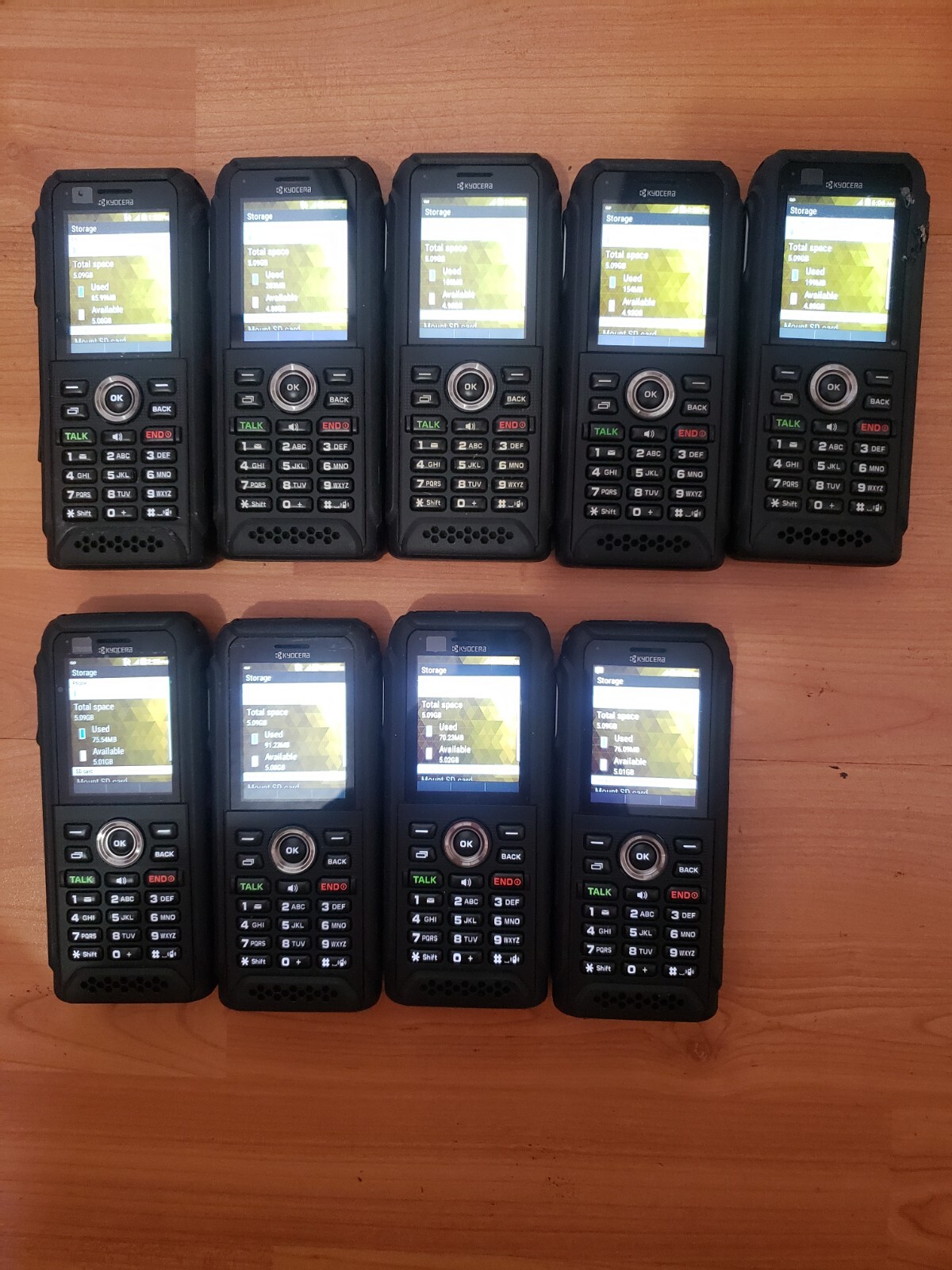 Lot of 9 Kyocera E4750 Sprint 8 GB Rugged Smartphone Black