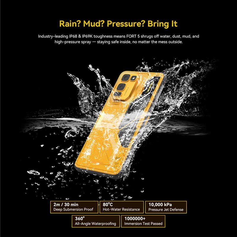 Global Blackview FORT 5 4G Lightweight Rugged Phone Android 16 Mobile Waterproof