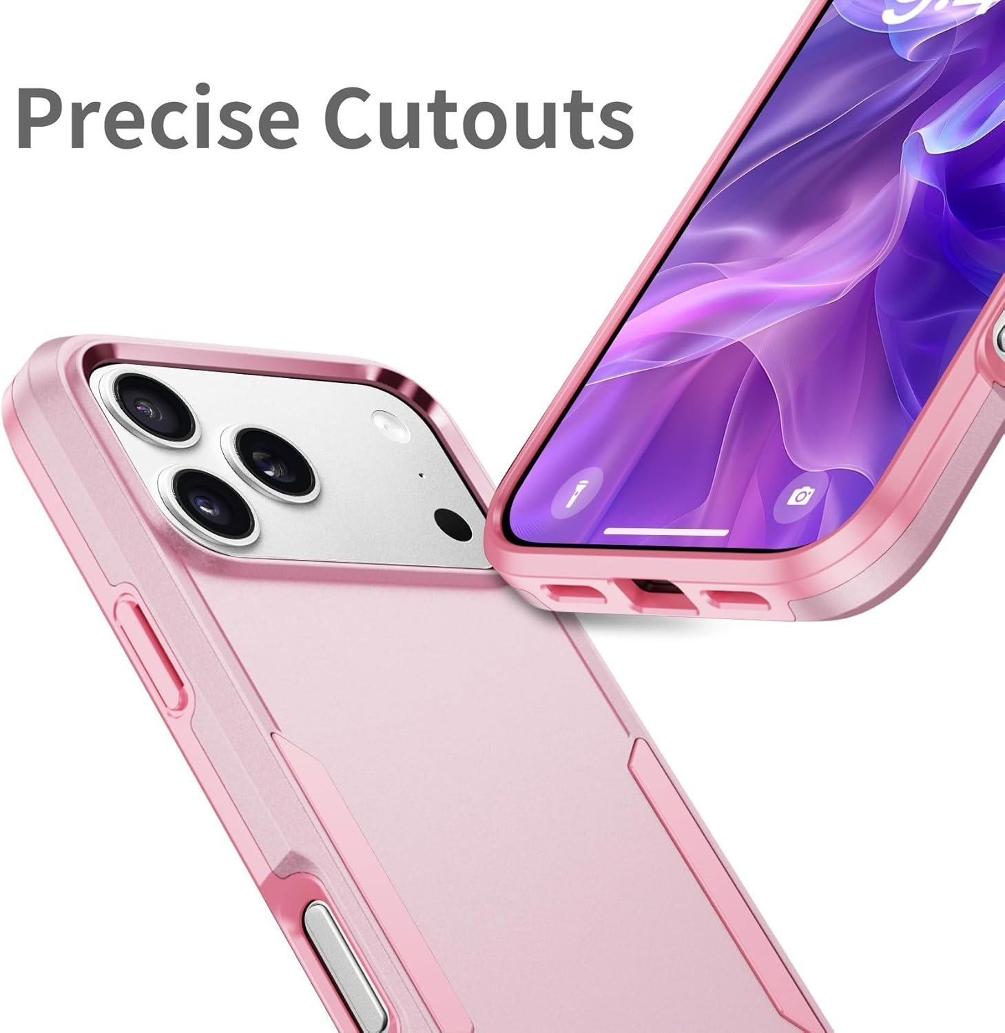 For iPhone 17 Pro Max Case Heavy Duty Rugged Shockproof Durable Cover-Pink