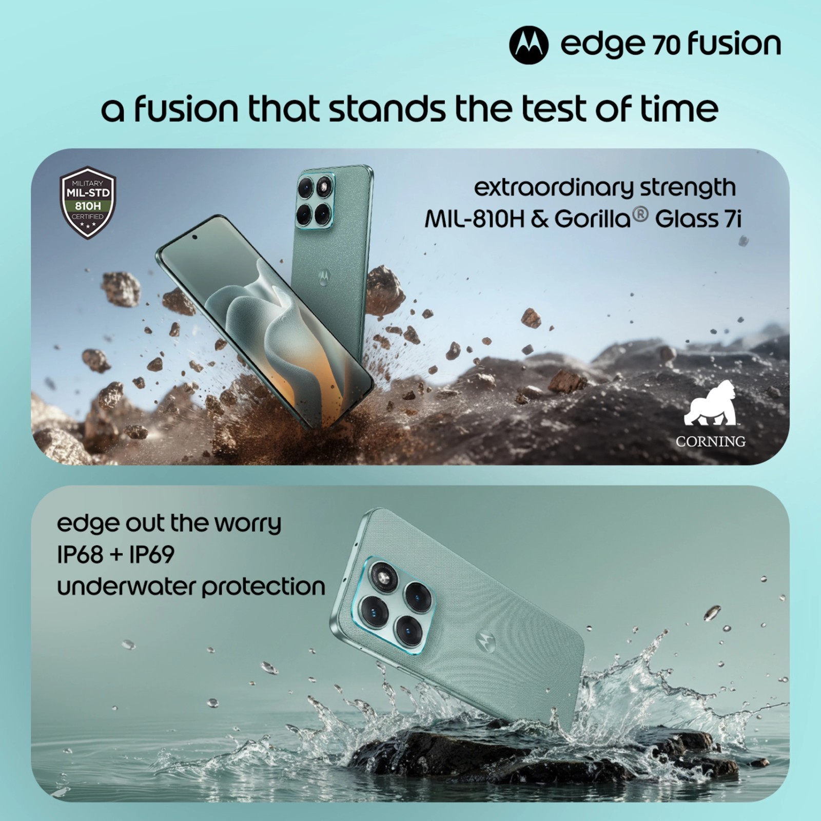 MOTOROLA Edge 70 Fusion (BLUE SURF, 8+128GB) Snapdragon® 7s Gen 4 SmartPhone.