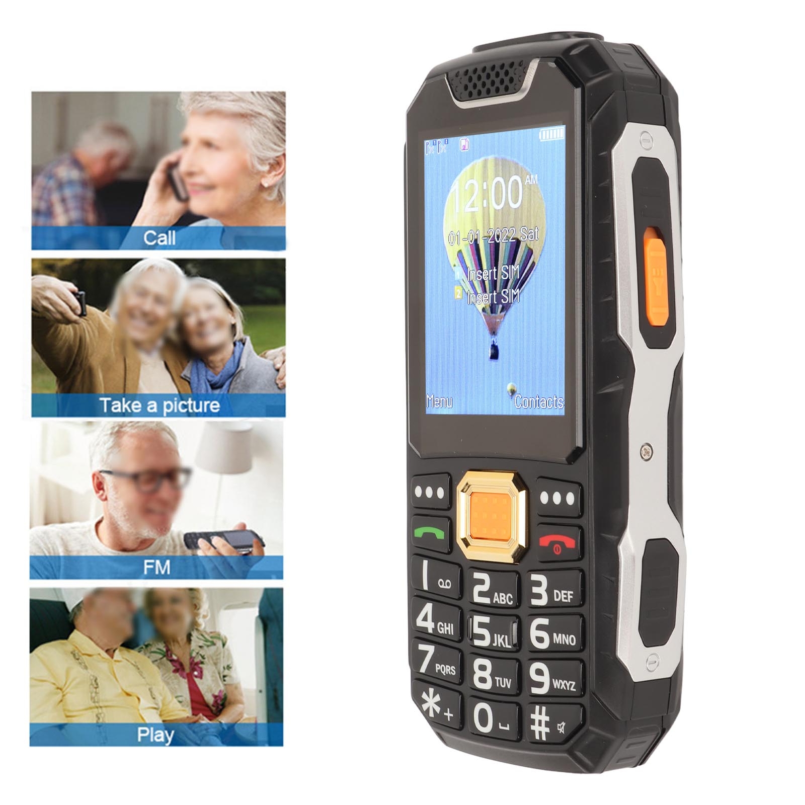 2G Senior Cellphone 2.8in HD Screen 3D Big Button Dual Card Senior Cellphone
