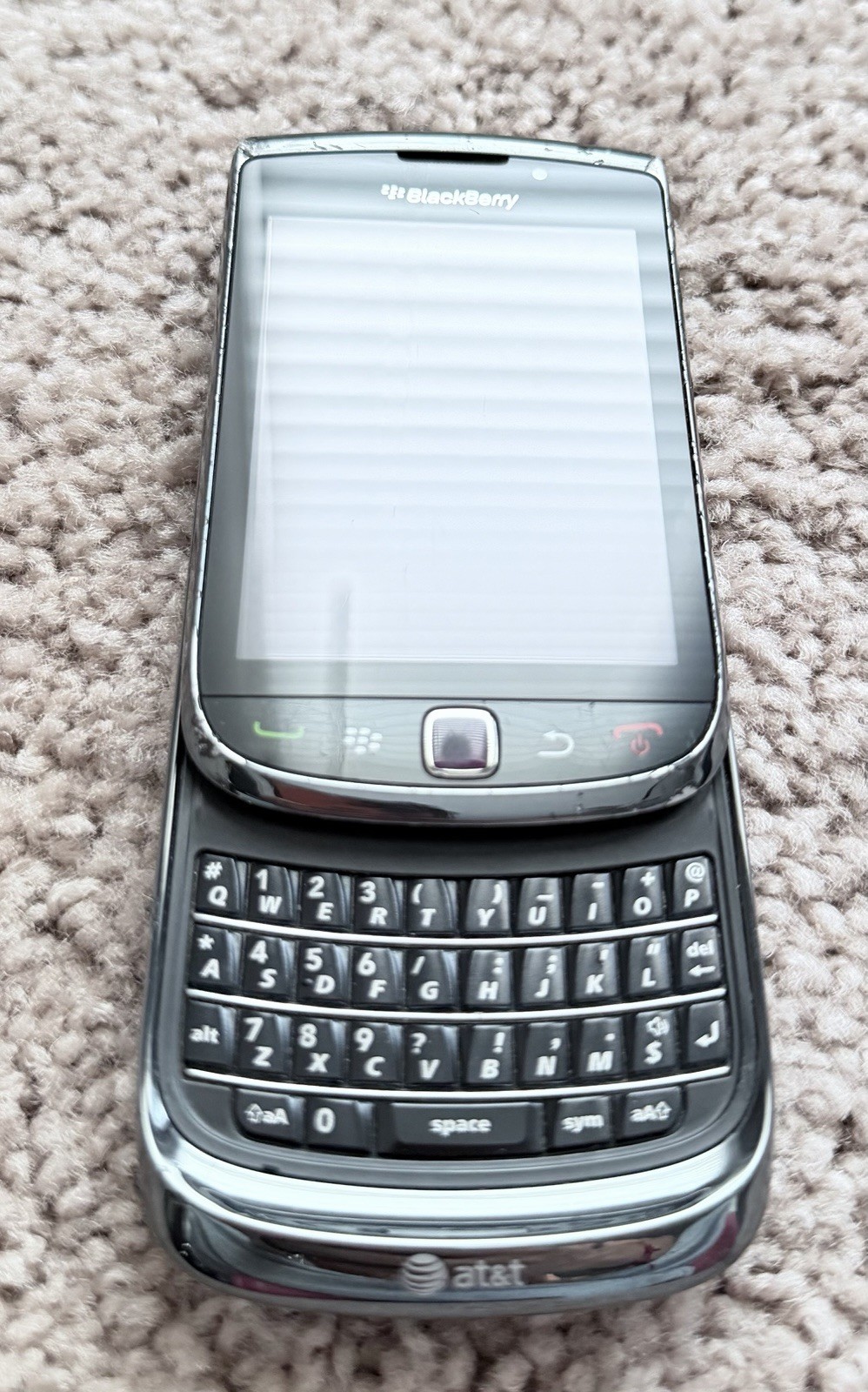 BlackBerry Torch 9800 AT&T Slider Smartphone – No Battery Untested For Parts