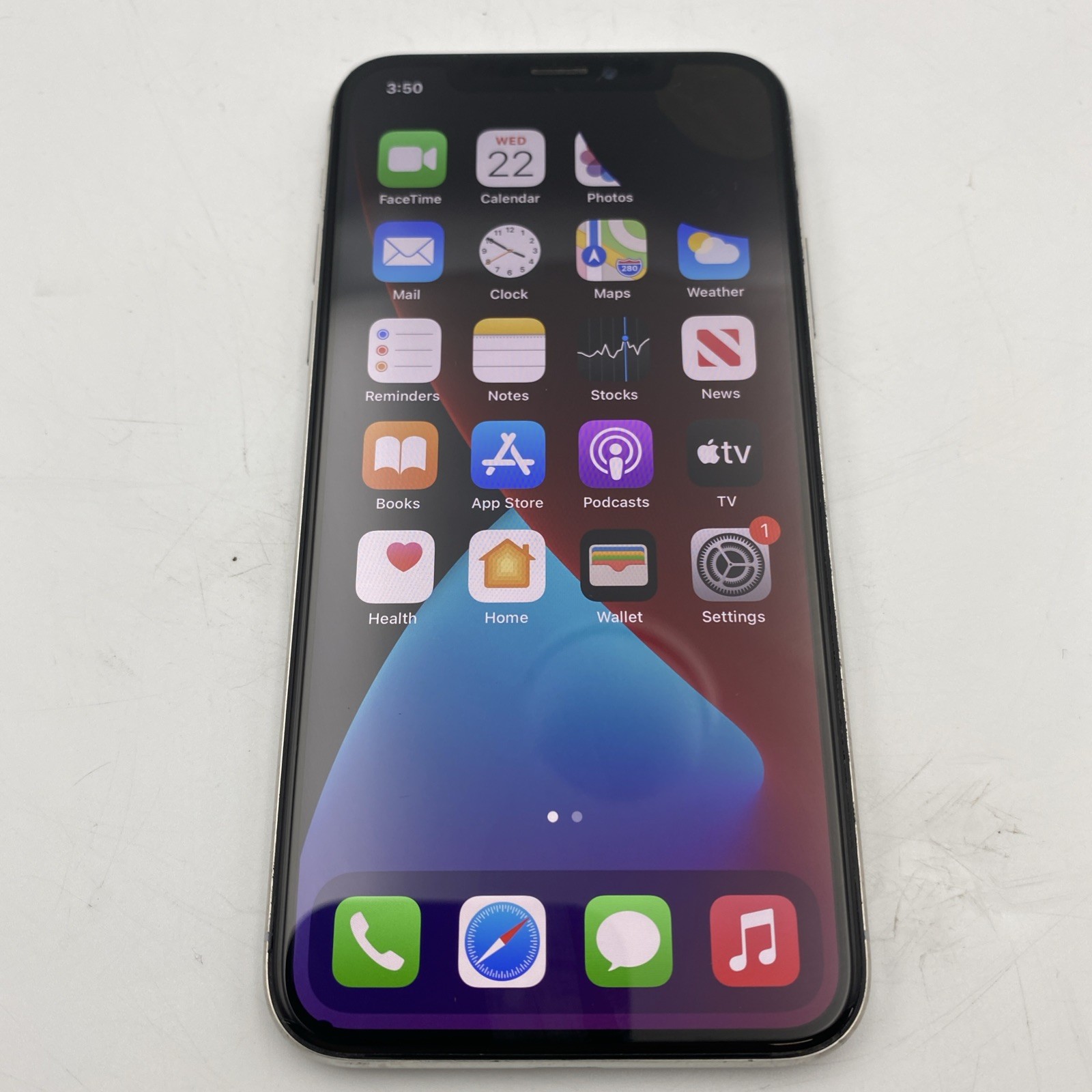 Apple iPhone X 64GB Silver Verizon Network 12MP iOS Smartphone-LCD Damage-Reset