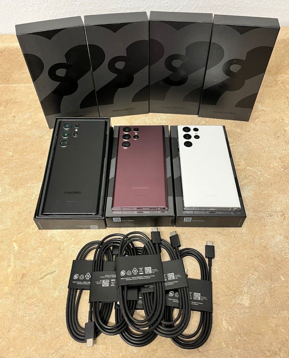 New Sealed Samsung Galaxy S22 Ultra 5G SM-S908U1 128GB Factory Unlocked US Stock