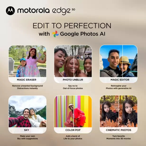 Motorola Edge 50 5G-256 GB STORAGE 8 GB RAM GLOBAL VERSION-Koala Grey-Android 14