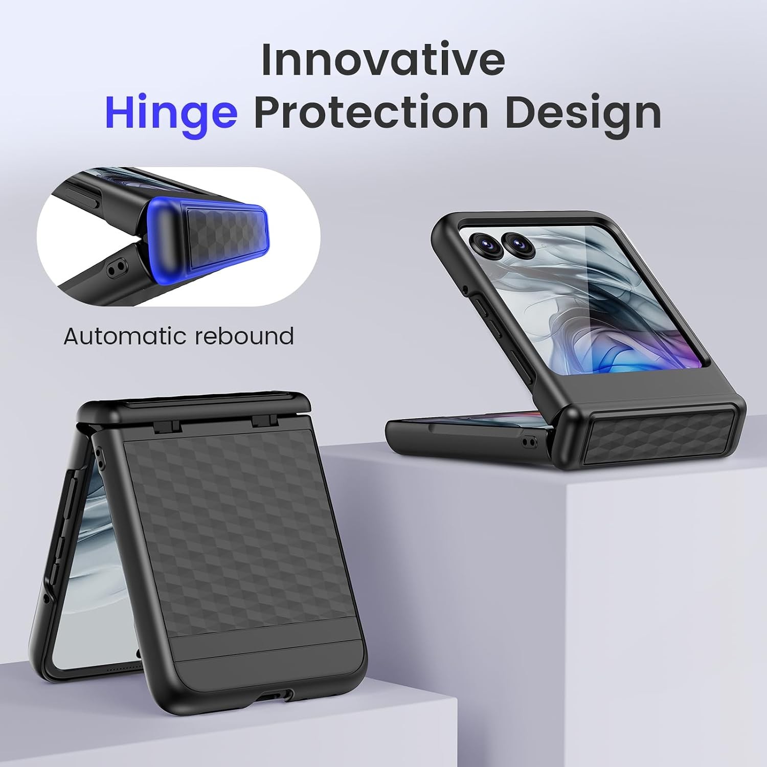 Motorola Razr 2026/2025/2024 Case with Built-in Screen Protector and Hinge Prote