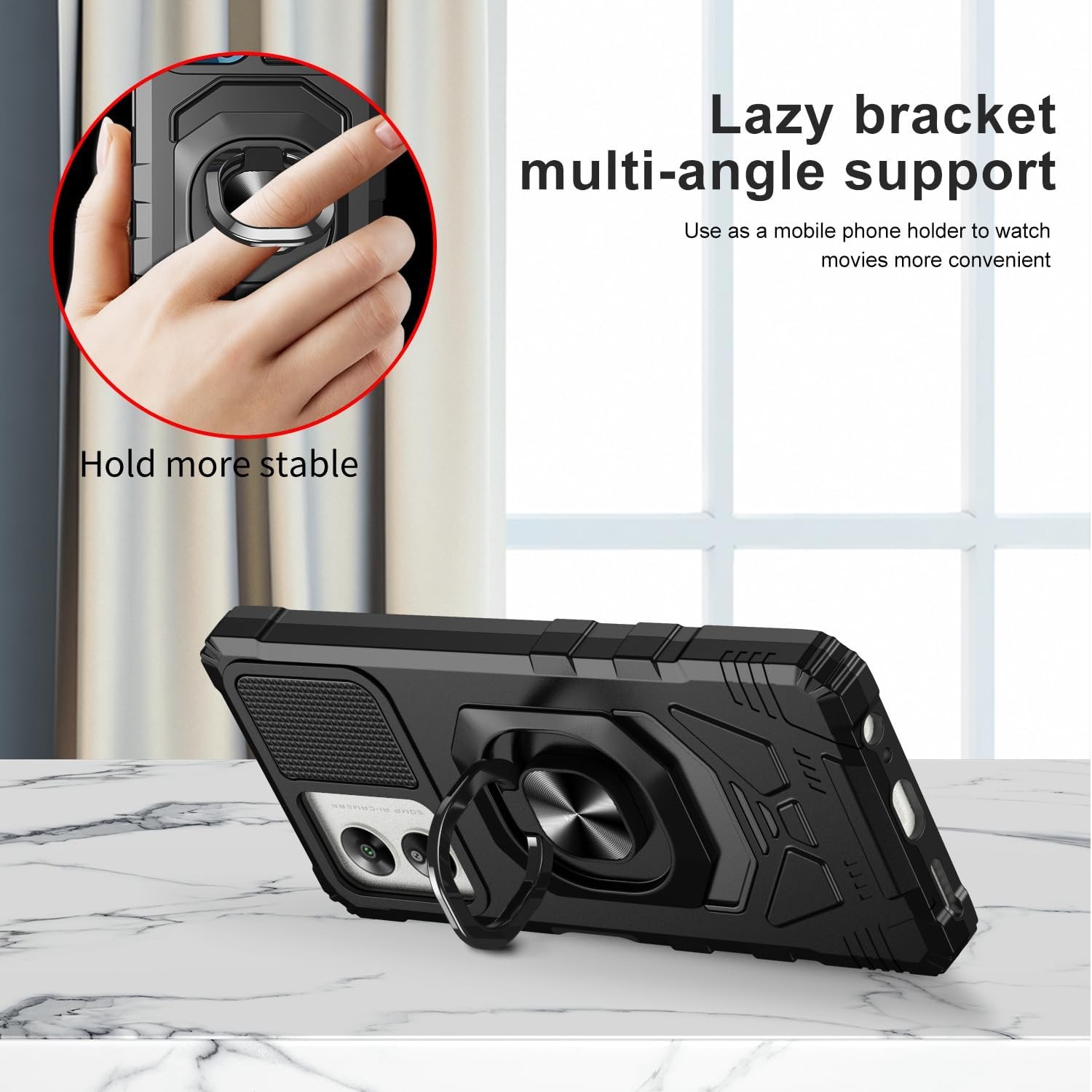 Boost Celero 5G SC Phone Case with Tempered Glass Screen Protector, Black