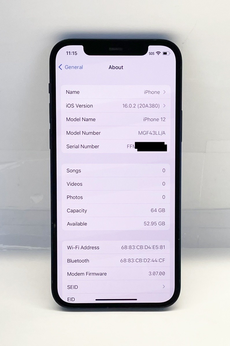 Apple iPhone 12 64GB Black A2172 MGF43LL/A UNLOCKED