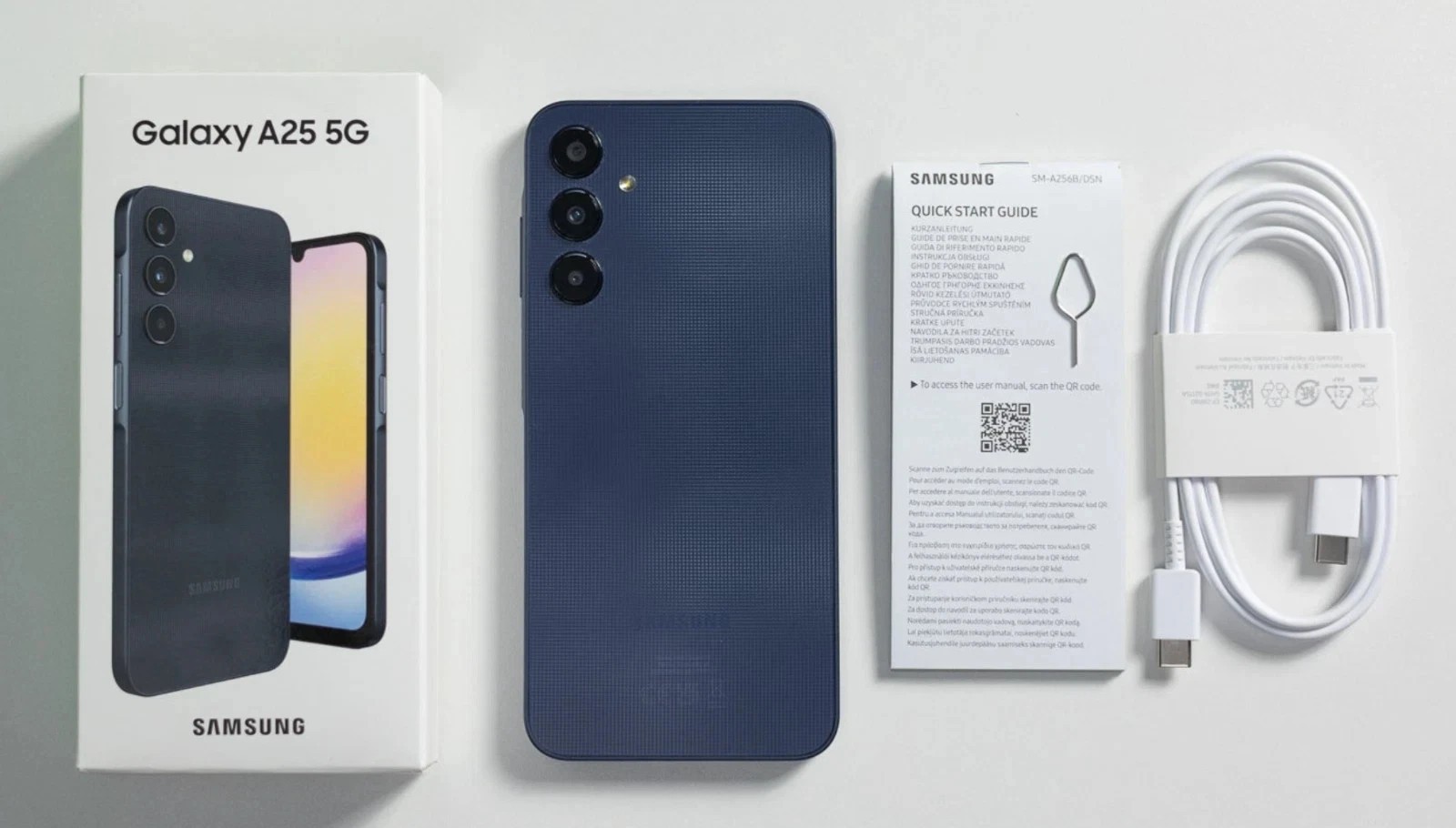 NEW Samsung Galaxy A25 5G SM-S256VL 128GB 6GB Fully Unlocked – Blue Black -USA c